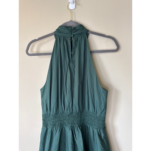 Veronica Beard Kinny Smocked Cotton Blend Midi Dress Size 10 Forest Green - Picture 5 of 8